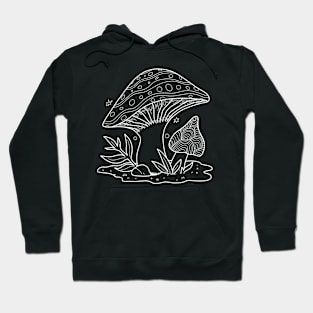 Line Art Design Mushroom Hoodie